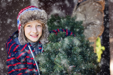 Wall Mural - child at christmas