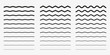 Wave, wavy - curved and zig zag icon set. Vector illustration, flat design.