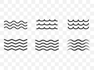 Wave icon set background. Vector illustrations. Flat design.