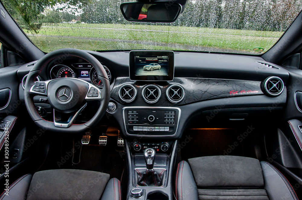 Luxury car interior of Mercedes Benz Stock Photo | Adobe Stock