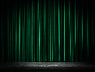 Green Curtain Stage Background