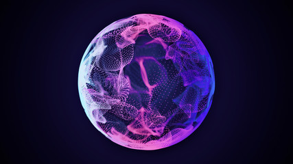 science and technology abstract graphic background and texture, sphere planet circle, blue and pink 