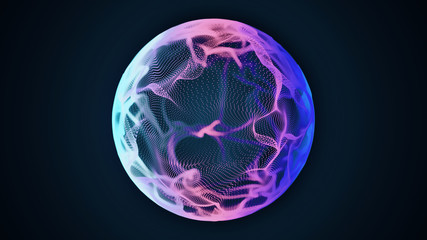 science and technology abstract graphic background and texture, sphere planet circle, blue and pink 
