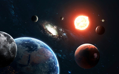 Wall Mural - solar system and sun. elements of this image furnished by nasa