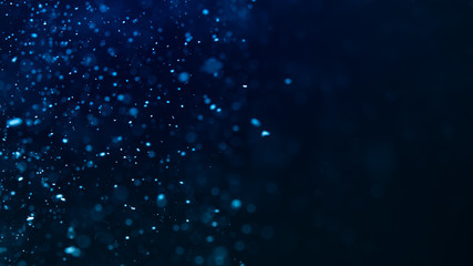 Wall Mural - abstract blue bokeh defocus glitter blur background.