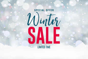 Winter sale banner, vector illustration