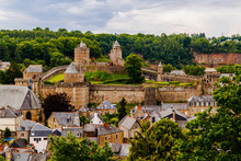 The Chateau De Fougeres: Medieval Black Roofed Castle And Town On The Edge Of Brittany, Maine And Normandy, Fougeres, France.