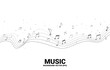 © Panithan - Vector music melody note dancing flow . Concept background for song and concert theme.