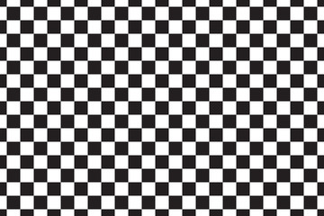 Wall Mural - Checkered background pattern seamless white and black colors.