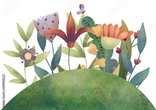 Obrazy dla dzieci  piekne-kwiaty-fantazji-recznie-rysowane-ilustracja