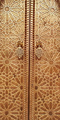 Brass door of Royal palace in Fes, Morocco