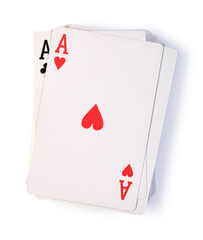 playing cards on white background