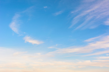 Beautiful blue sky. Bright clouds. Sky background.