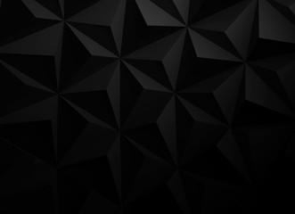 Wall Mural - abstract black background pattern 3d low-poly