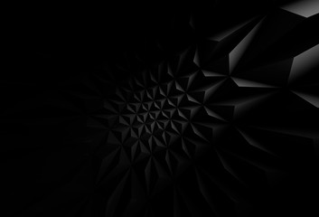 Wall Mural - abstract black digital structure, 3d background pattern
