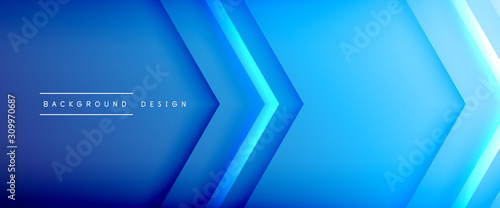 Cuadros en Lienzo Arrow lines, technology digital template with shadows and lights on gradient background