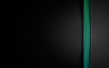 Wall Mural - dark abstract background with black overlap layers. texture with blue and green gradient line decora