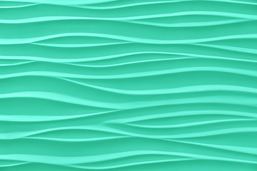 Wall Mural - Trendy mint colored, low contrast, abstract elegant waves textured background. Year color concept.