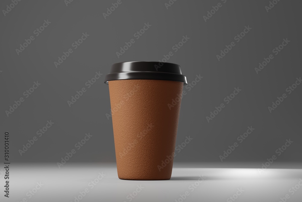 Paper coffee cup mock-up. Render realistic 3d illustration. Package ...