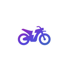 Poster - Electric bike, motorcycle icon on white, vector