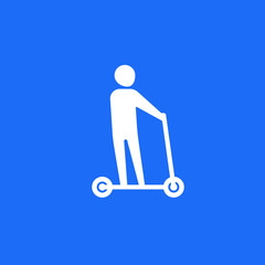 Canvas Print - kick scooter icon with man