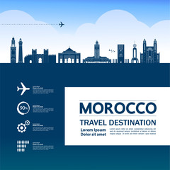 Fototapete - Morocco travel destination grand vector illustration. 