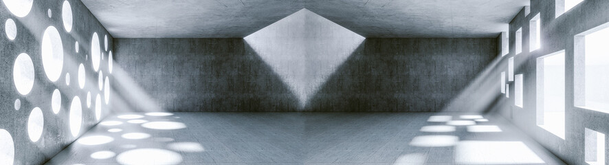 Wall Mural - circle and square holes windows
