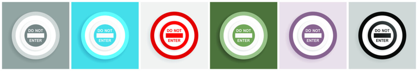 Aufkleber - Do not enter icon, access, entry vector illustrations in 6 colors options for web design and mobile applications in eps 10