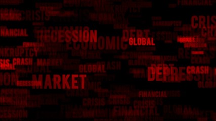 Wall Mural - economic recession crisis financial debt concept