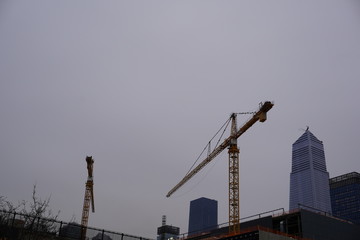 cranes on construction site