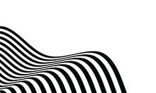 Abstract Optical Art Background. Black And White Wave Stripes Isolated. Vector Illustration