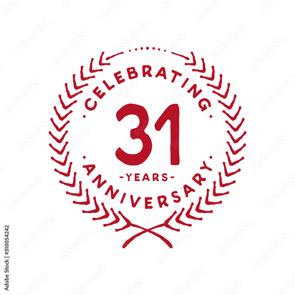31 years design template. 31st logo. Vector and illustration. Stock ...
