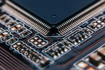 Circuit board repair. Electronic hardware modern technology. Motherboard digital personal computer chip. Tech science background. Integrated communication processor. Information engineering component