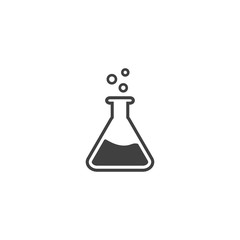 Poster - Erlenmeyer flask icon in black color on a white background