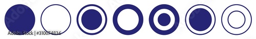 Fotomural Label Circle Blue | Circles | Logo Sticker | Emblem Round | Icon | Variations