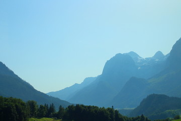 Wall Mural - mountain landscape with clouds in bavaria