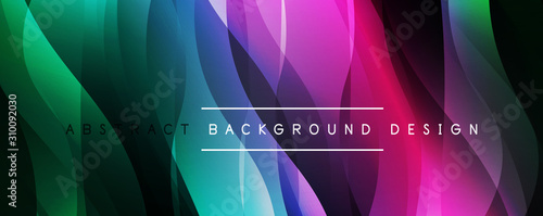 Cuadros en Lienzo Dynamic trendy simple fluid color gradient abstract background with line effects
