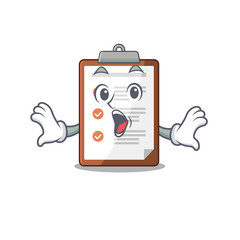 Sticker - Clipboard Scroll Surprised gesture on cartoon character style