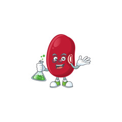 Sticker - Smart adzuki beans cartoon character holding glass tube