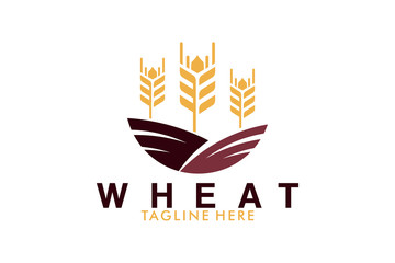 Wall Mural - wheat grain logo icon vector isolated