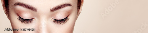 Fotomural Female Eye with Extreme Long False Eyelashes