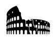 Colosseum - Italy, Rome / World famous buildings monochrome vector illustration.