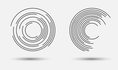 abstract round background. monochrome logo or icon