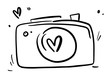Icon camera and heart. Love. Romance. Wedding. Valentine's day.