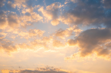 Sunset sky for background,sunrise sky and cloud at morning.