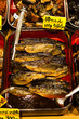 Kyoto, Japan. Fish for sale at the Nishiki food market.