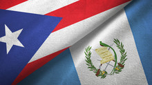 Puerto Rico And Guatemala Two Flags Textile Cloth, Fabric Texture
