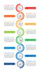 Wall Mural - Abstract infographic timeline and process flows concepts with 8 option in white background