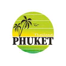 Phuket Rubber Stamp Web Logo T-shirt Print Design On A White Background