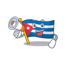 Wall Mural - a Picture of flag cuba Scroll holding a megaphone